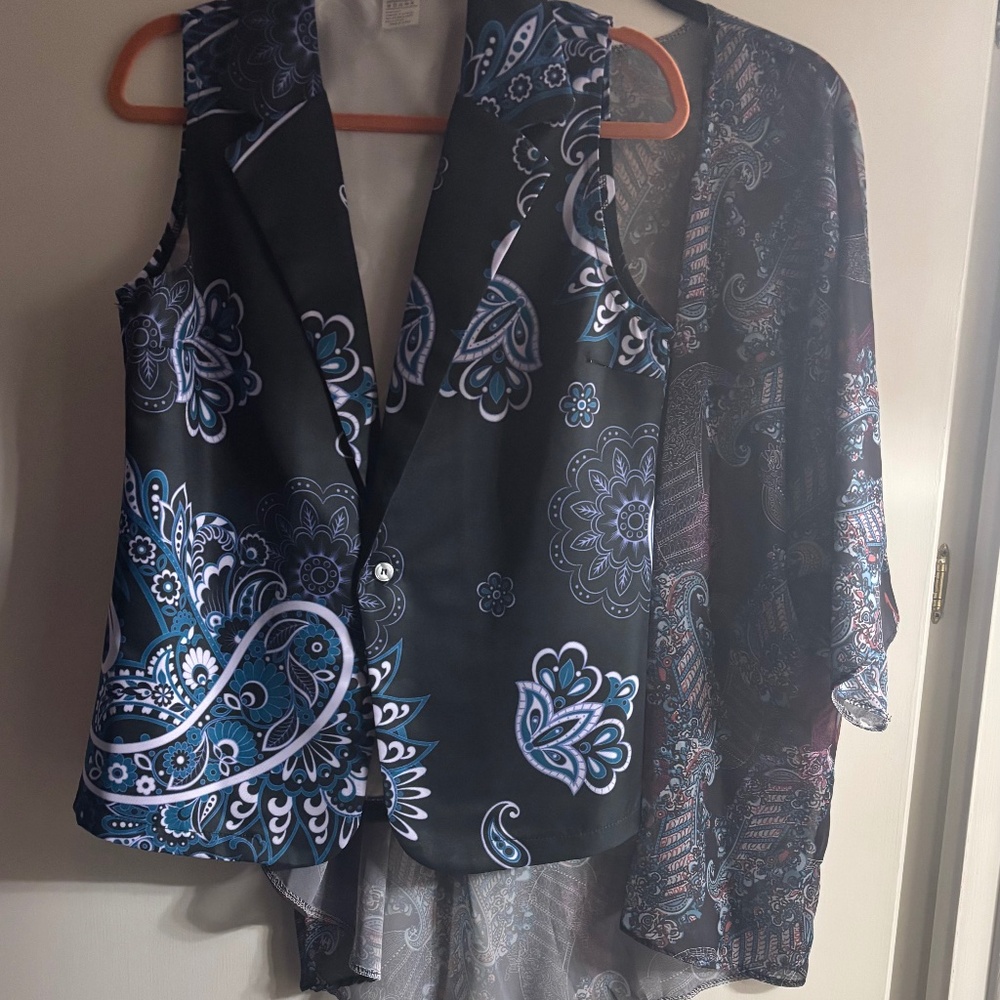 2 PCS…VEST & SHEER COVERUP